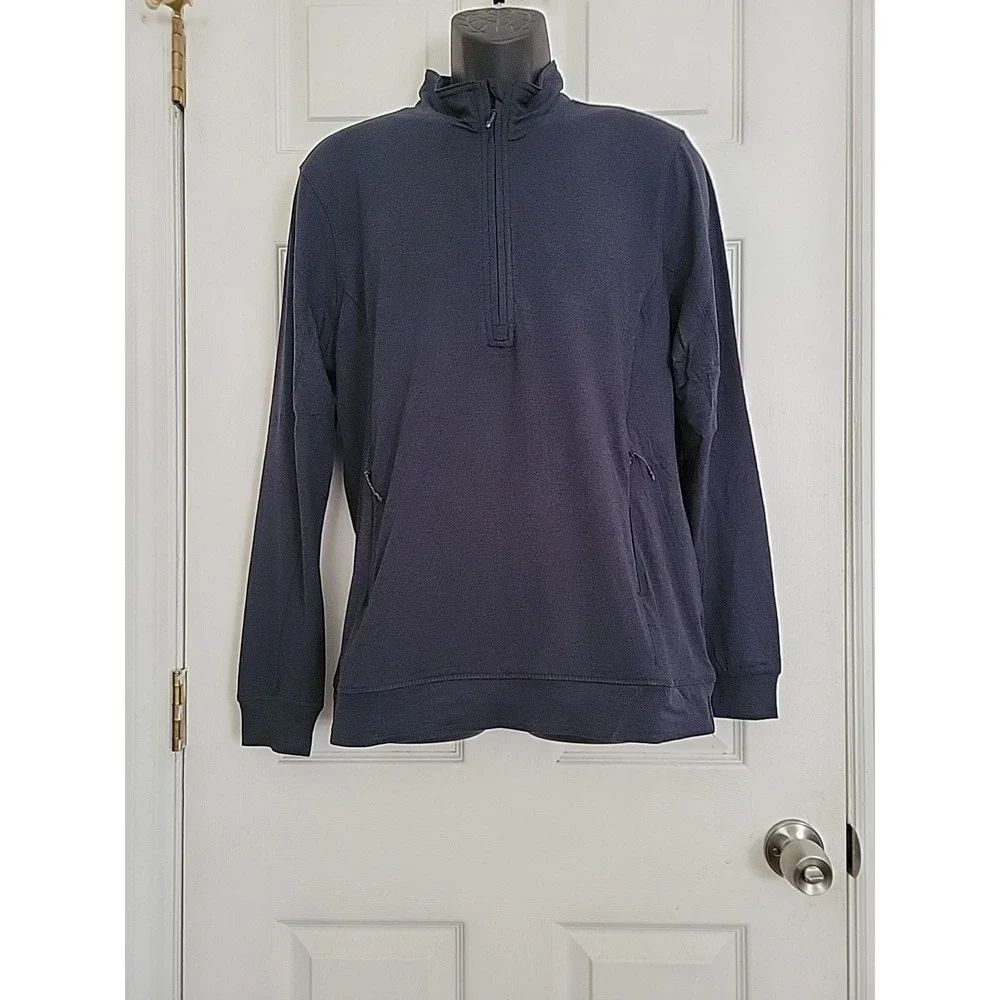 7 Diamonds Core Performance Quarter Zip Mens Small Navy Blue Pockets NWT